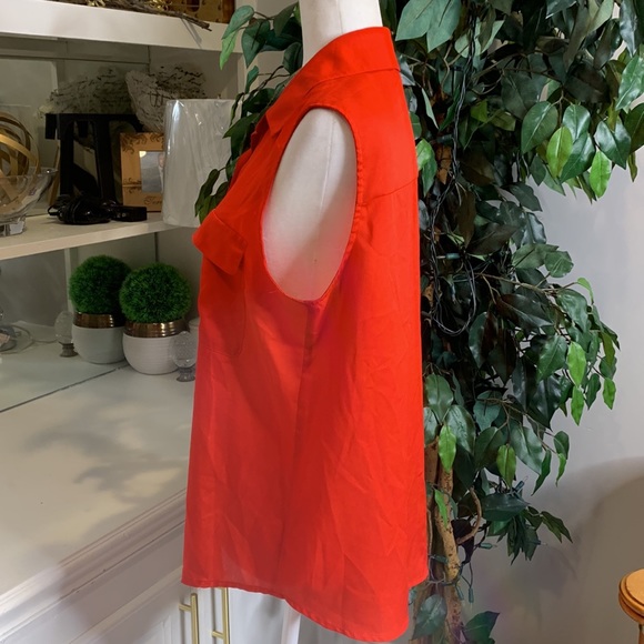 EUC Nine West Red Button Down Sleeveless Top, 14 - Picture 5 of 11